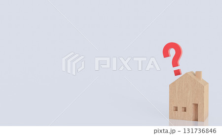 The House on Red Question mark for Property or real estate concept 3d Rendering. The House on Red Question mark for Property or real estate concept 3d Rendering. 131736846