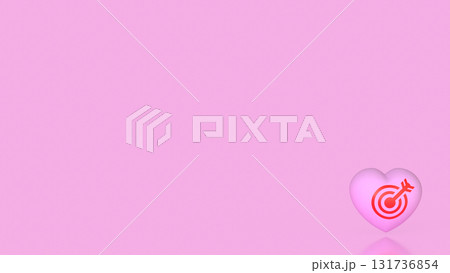 The Heart and blue eye target for romance or love concept 3d Rendering. 131736854