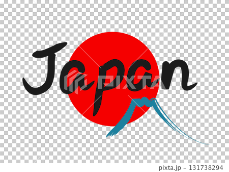 日本國旗和字母“JAPAN”的插圖 131738294
