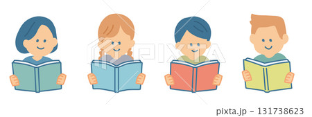 本を読む子供たちのイラスト 本を読む子供たちのイラスト 131738623