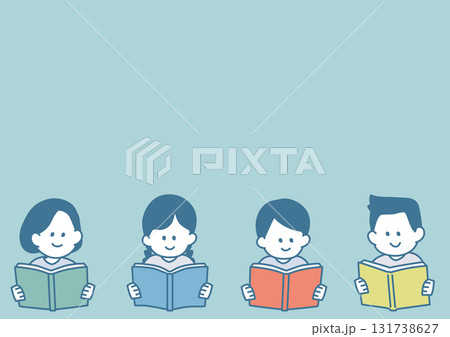 本を読む子供たちの背景イラスト 131738627