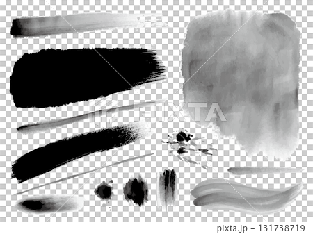 A set of 13 ink-drawn lines and textures 131738719