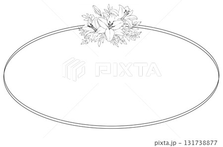 百合の花飾りのフレーム 131738877