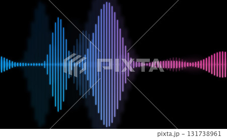 カラフルな音声波形のCG画像 131738961
