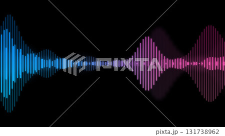 カラフルな音声波形のCG画像 131738962