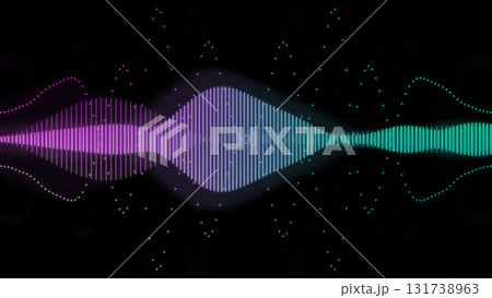 カラフルな音声波形のCG画像 131738963