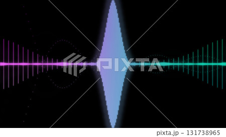 カラフルな音声波形のCG画像 131738965