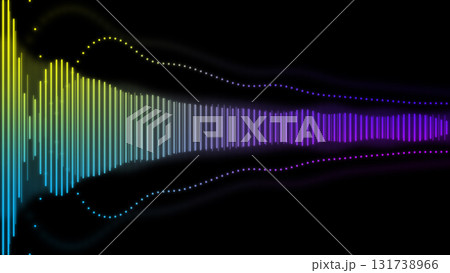 カラフルな音声波形のCG画像 131738966