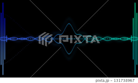 カラフルな音声波形のCG画像 131738967