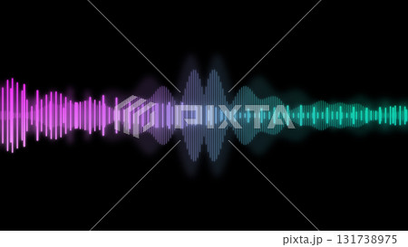 カラフルな音声波形のCG画像 カラフルな音声波形のCG画像 131738975