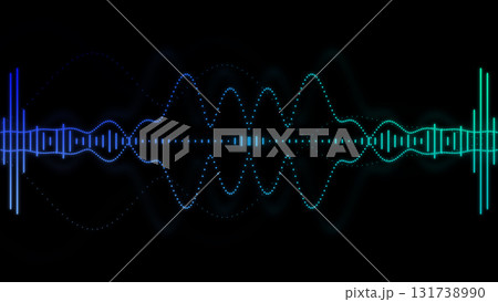 カラフルな音声波形のCG画像 カラフルな音声波形のCG画像 131738990