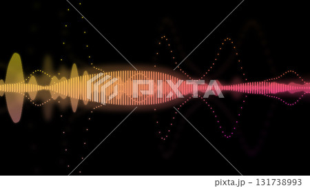 カラフルな音声波形のCG画像 131738993