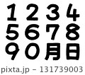 カレンダーに使える手書き風数字 黒 カレンダーに使える手書き風数字 黒 131739003