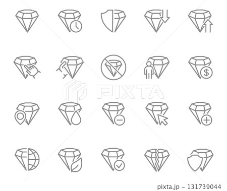 Diamond set icons. Mystical, esoteric, magic crystals. Vector illustration. Diamond set icons. Mystical, esoteric, magic crystals. Vector illustration. 131739044