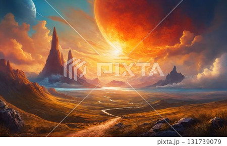 朝日に照らされるカテドラル 131739079