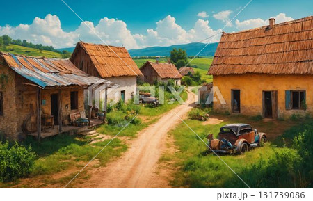 田舎の風景、古い建物、田舎、風景 田舎の風景、古い建物、田舎、風景 131739086