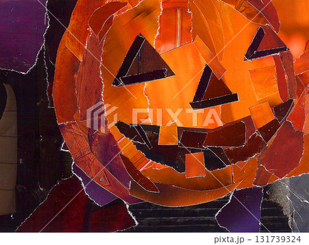 コラージュ作品 ちょっぴり不気味なハロウィン・ジャックオーランタン コラージュ作品 ちょっぴり不気味なハロウィン・ジャックオーランタン 131739324