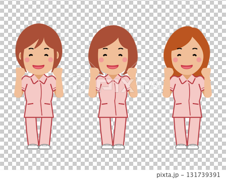 A smiling female nurse in a pink uniform says, "I'll do my best." 131739391