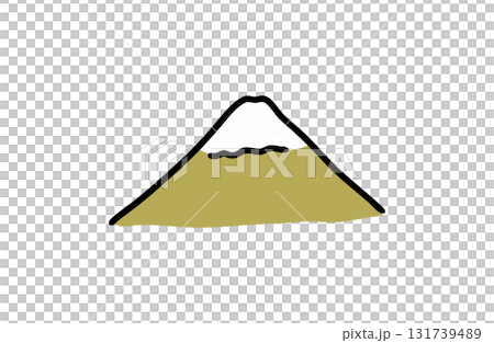 手繪富士山,金色,吉祥,新年卡片材料 手繪富士山,金色,吉祥,新年卡片材料 131739489
