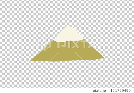 手繪金色富士山，吉祥新年卡片材料 131739490