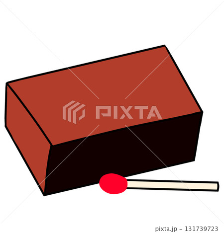 マッチ箱　マッチ棒　シンプル 131739723