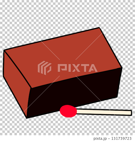 マッチ箱　マッチ棒　シンプル 131739723