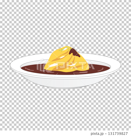 デミグラスソースのオムライスのイラスト 131739827