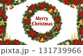 華やかなクリスマスリースとガーランドの装飾セット 131739966