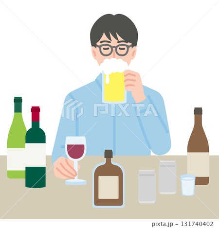 お酒をたくさん飲む男性 131740402