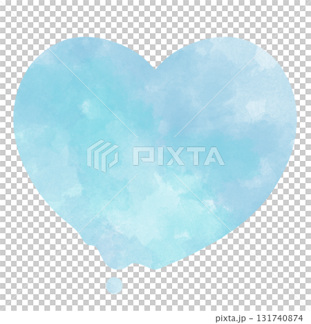 Melting heart watercolor material light blue Melting heart watercolor material light blue 131740874