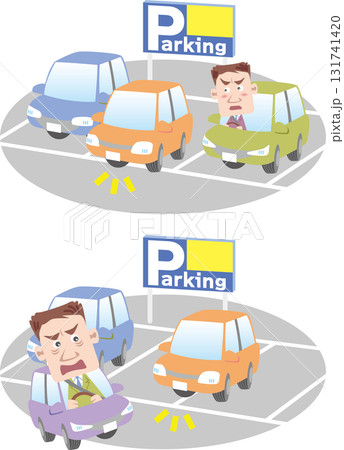 交通安全＜駐車場（パーキング）・白線をはみ出して駐車・迷惑＞ 131741420