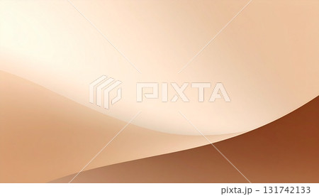 バレンタインやチョコレート、秋冬のイメージ　ベージュとブラウンの柔らかな曲線が流れる抽象背景 131742133
