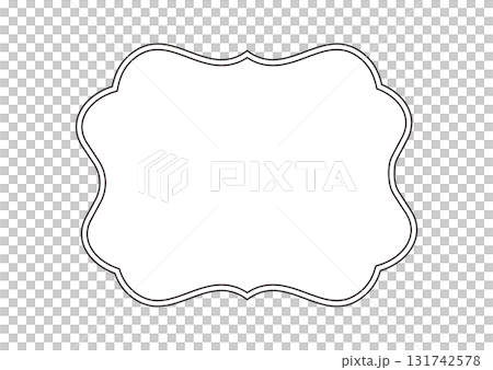 簡約復古框架插畫素材，黑白單色，仿古線條，向量png透明 131742578