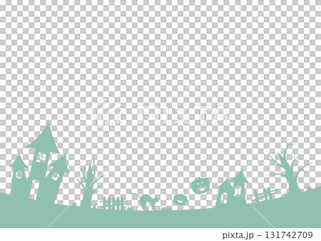 かわいいハロウィンの横長フレーム背景イラスト パステル黄色緑色 コピースペース ベクター かわいいハロウィンの横長フレーム背景イラスト パステル黄色緑色 コピースペース ベクター 131742709