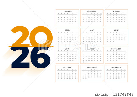 minimal 2026 new year calendar template design minimal 2026 new year calendar template design 131742843