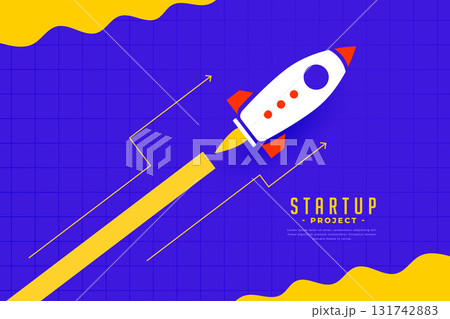 moving upward rocket growth concept background for business goal 131742883