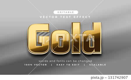premium glossy gold text effect style 131742907