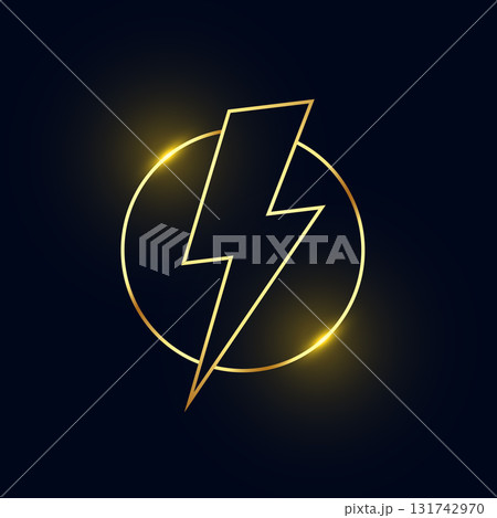 shiny golden lighting thunder bolt symbol design shiny golden lighting thunder bolt symbol design 131742970