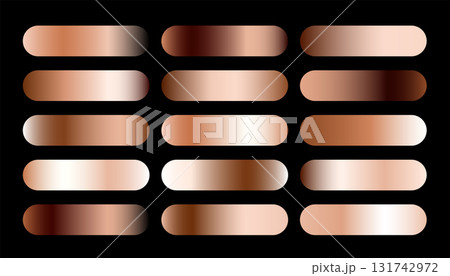 shiny metallic rose gold gradient swatch tone element in set 131742972