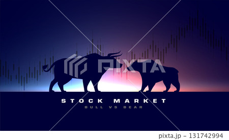 stock market bull vs bear price trade volatility background stock market bull vs bear price trade volatility background 131742994