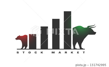 stock market financial chart bear vs bull strategy background 131742995