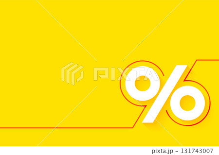 stylish percentage icon yellow banner maximizing your business investment 131743007