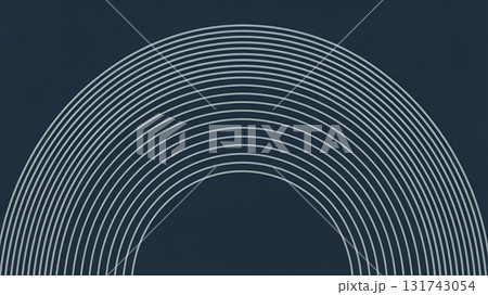 Abstract representation of multiple concentric arcs forming a semi circular pattern 131743054