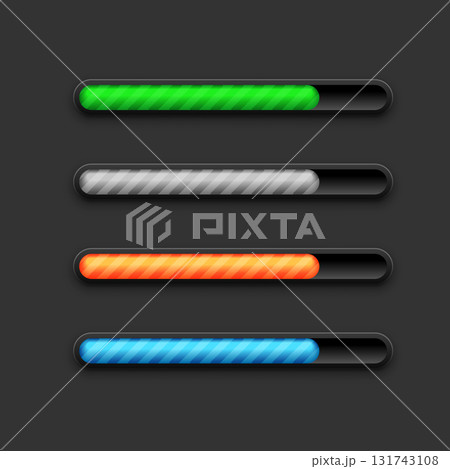 3d style colorful loading or process bar in collection 3d style colorful loading or process bar in collection 131743108