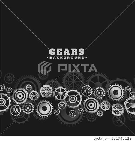 3d style metallic cogwheel motion dark background design 131743128