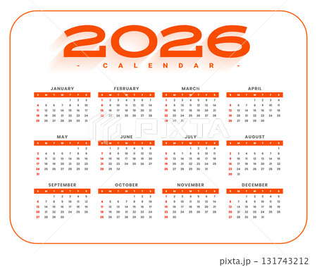 2026 full page monthly calendar template 131743212