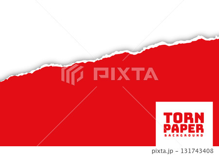 abstract red and white torn paper background with ripped edges design 131743408