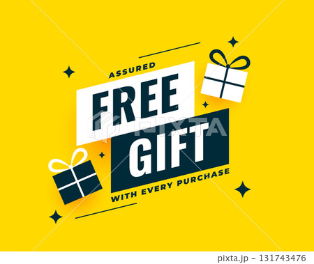 assured free gift sale offer background with every order 131743476