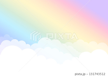 beautiful rainbow spectrum dreamy background with cloud design beautiful rainbow spectrum dreamy background with cloud design 131743512