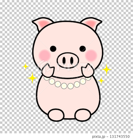 pig with pearl illustration pig with pearl illustration 131743550